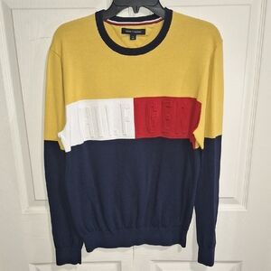 Tommy Hilfiger Crewneck Sweater Yellow Red Blue Colorblock-M